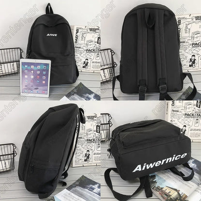 Cool Male Travel Female Solid Color New Backpack Lady Men Laptop Women Backpack Student Bag Boy Girl Harajuku School Bag Fashion