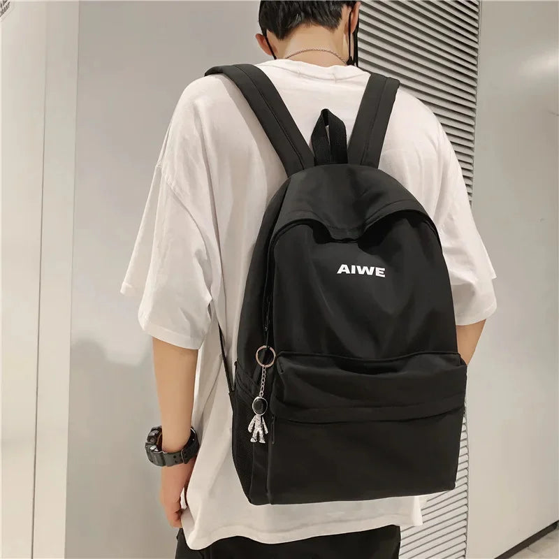 Cool Male Travel Female Solid Color New Lady Men Laptop Women Backpack Student Boy Girl Harajuku School Bag Fashion