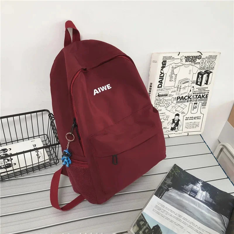 Cool Male Travel Female Solid Color New Lady Men Laptop Women Backpack Student Boy Girl Harajuku School Bag Fashion
