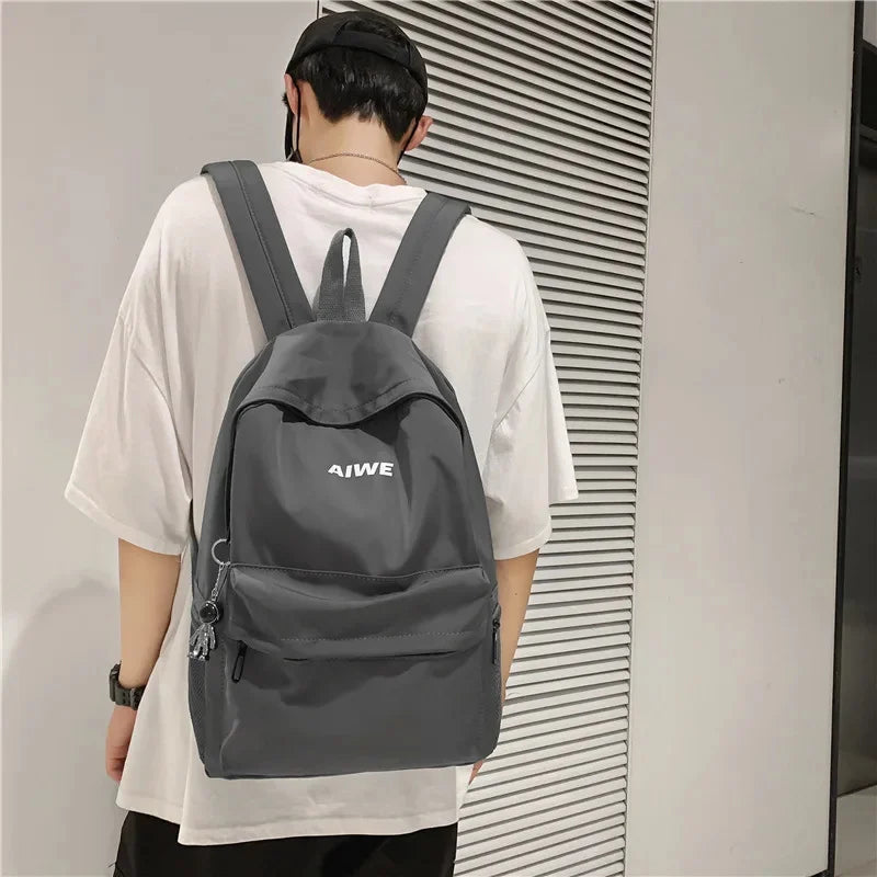 Cool Male Travel Female Solid Color New Lady Men Laptop Women Backpack Student Boy Girl Harajuku School Bag Fashion