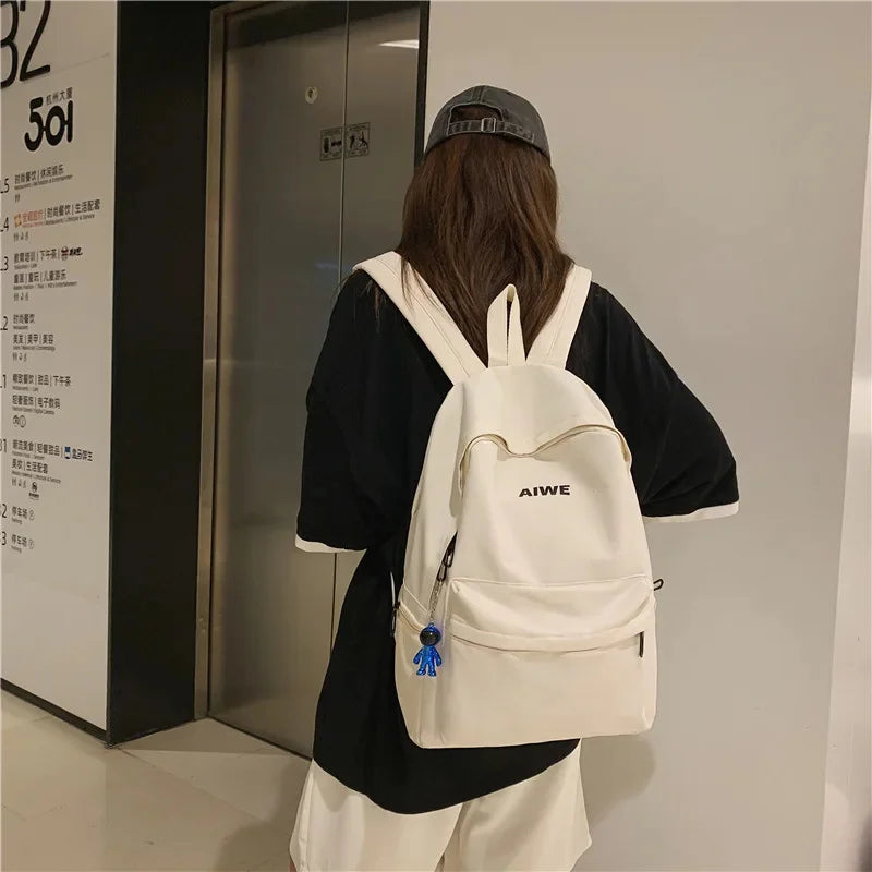 Cool Male Travel Female Solid Color New Lady Men Laptop Women Backpack Student Boy Girl Harajuku School Bag Fashion