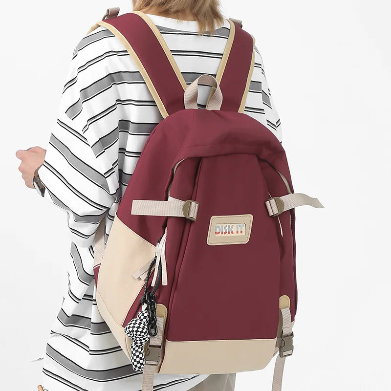 Cool Men Women Red School Backpack Trendy Ladies Nylon Travel Bag Girl Boy Laptop College Backpack Fashion Female Male Book Bags