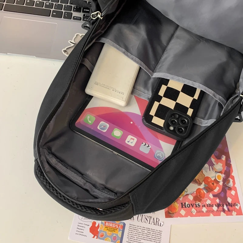 Cool Nylon White Female Cute College Backpack Fashion Lady Leisure Student Bag Girl Travel Book Backpack Women Laptop School Bag