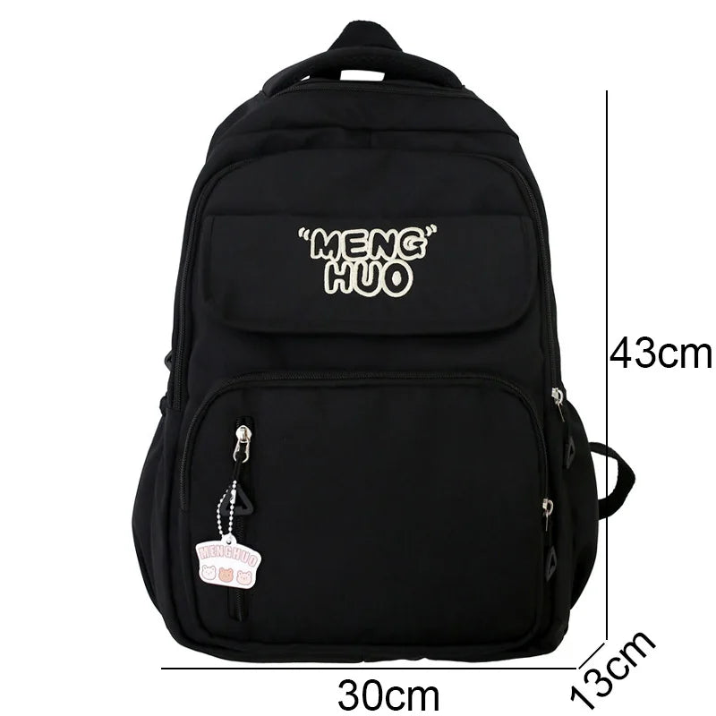 Cool Nylon White Female Cute College Backpack Fashion Lady Leisure Student Bag Girl Travel Book Backpack Women Laptop School Bag
