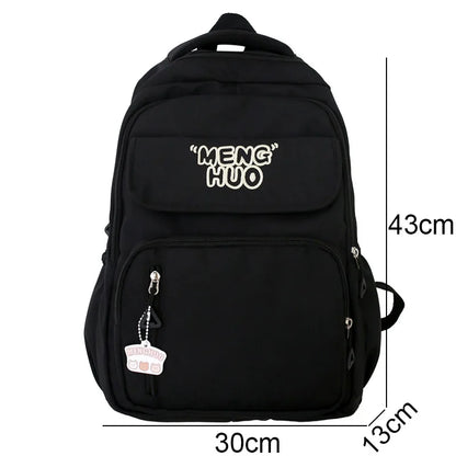 Cool Nylon White Female Cute College Backpack Fashion Lady Leisure Student Bag Girl Travel Book Backpack Women Laptop School Bag