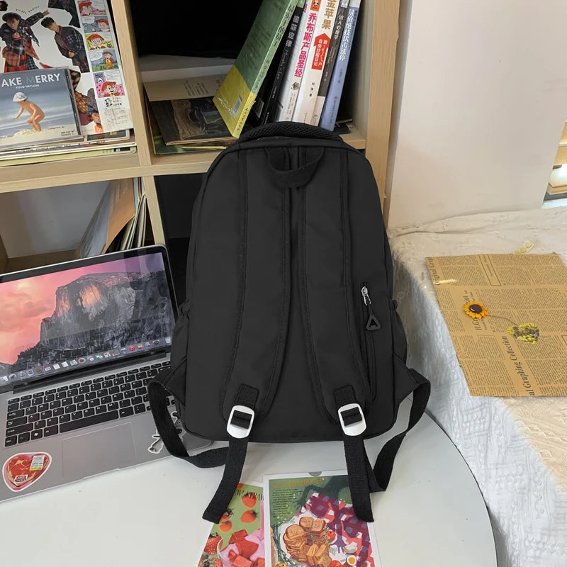 Cool Nylon White Female Cute College Backpack Fashion Lady Leisure Student Bag Girl Travel Book Backpack Women Laptop School Bag