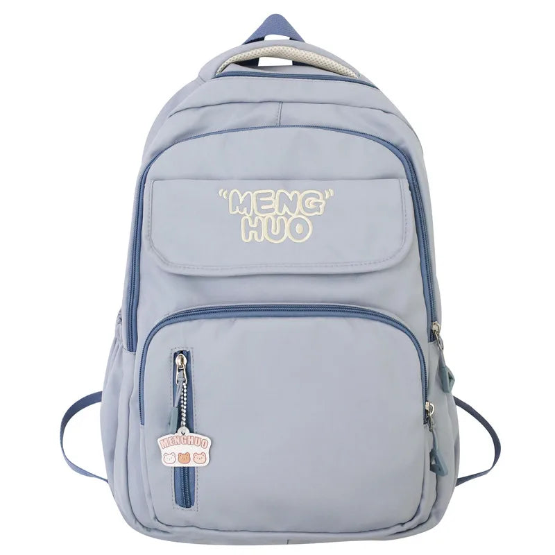 Cool Nylon White Female Cute College Backpack Fashion Lady Leisure Student Bag Girl Travel Book Backpack Women Laptop School Bag