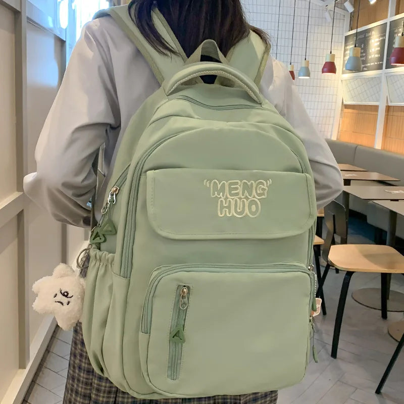 Cool Nylon White Female Cute College Backpack Fashion Lady Leisure Student Bag Girl Travel Book Backpack Women Laptop School Bag