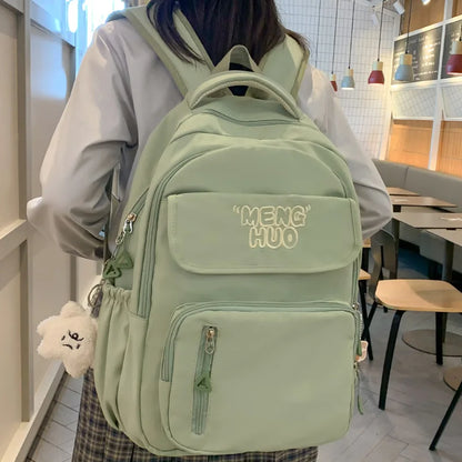 Cool Nylon White Female Cute College Backpack Fashion Lady Leisure Student Bag Girl Travel Book Backpack Women Laptop School Bag