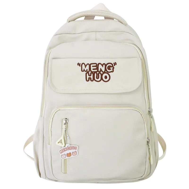 Cool Nylon White Female Cute College Backpack Fashion Lady Leisure Student Bag Girl Travel Book Backpack Women Laptop School Bag