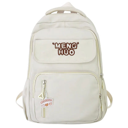 Cool Nylon White Female Cute College Backpack Fashion Lady Leisure Student Bag Girl Travel Book Backpack Women Laptop School Bag