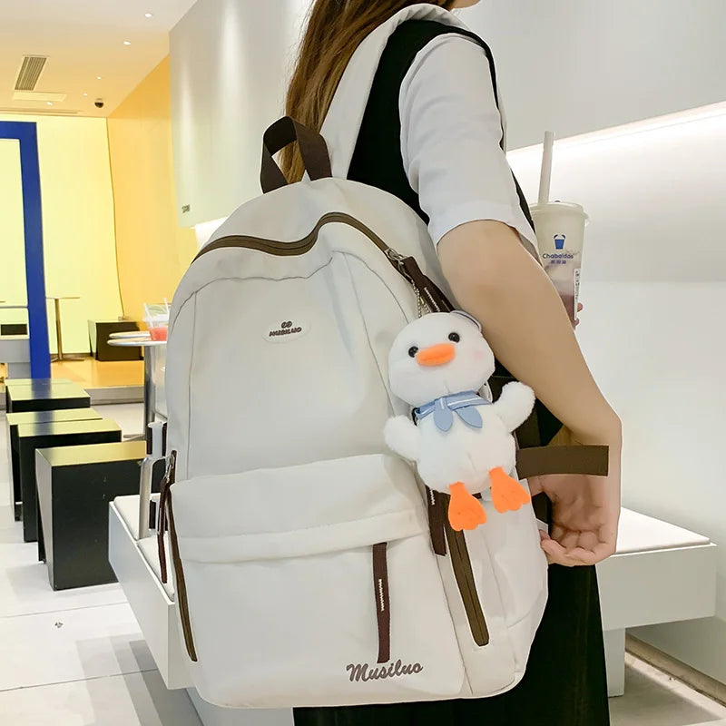 Cool Women Cute Student Backpack New Girl Nylon School Bag Trendy Female Kawaii College Backpack Fashion Ladies Laptop Book Bags