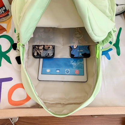 Cool Women Fashion Laptop Green Waterproof College Backpack Girl Nylon Kawaii School Bag Female Travel Book Bag Lady Teen Trendy