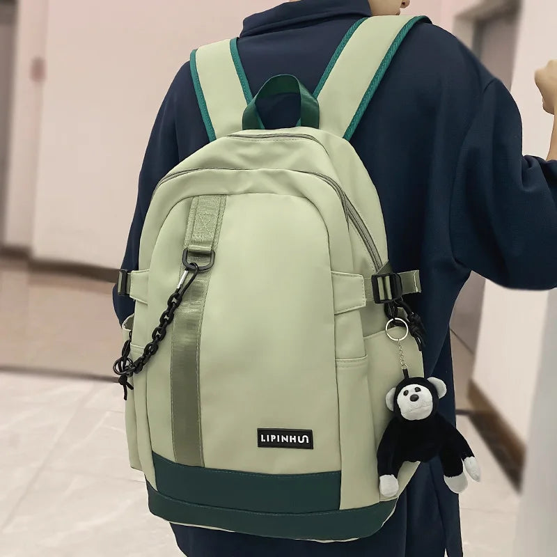 Cool Women Male High Capacity Green College Backpack Fashion Girl Boy Leisure School Bag Lady Men Laptop Female Travel Book Bags