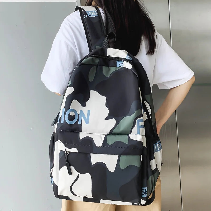 Cool Women Men Camouflage School Bag Boy Girl Travel Backpack Male Lady Graffiti Book Bag Female Laptop College Backpack Fashion