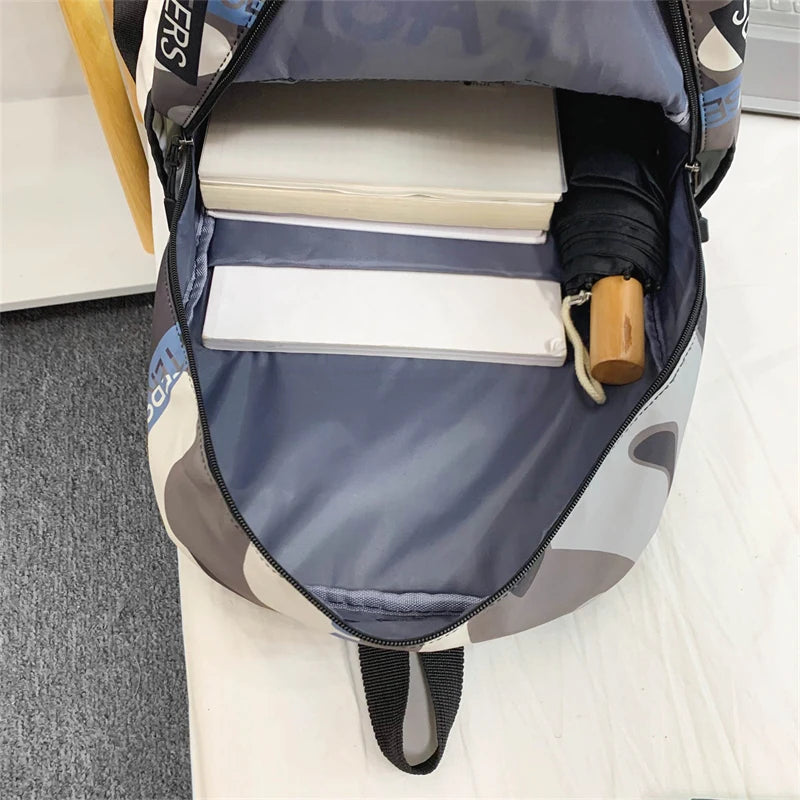 Cool Women Men Camouflage School Bag Boy Girl Travel Backpack Male Lady Graffiti Book Bag Female Laptop College Backpack Fashion