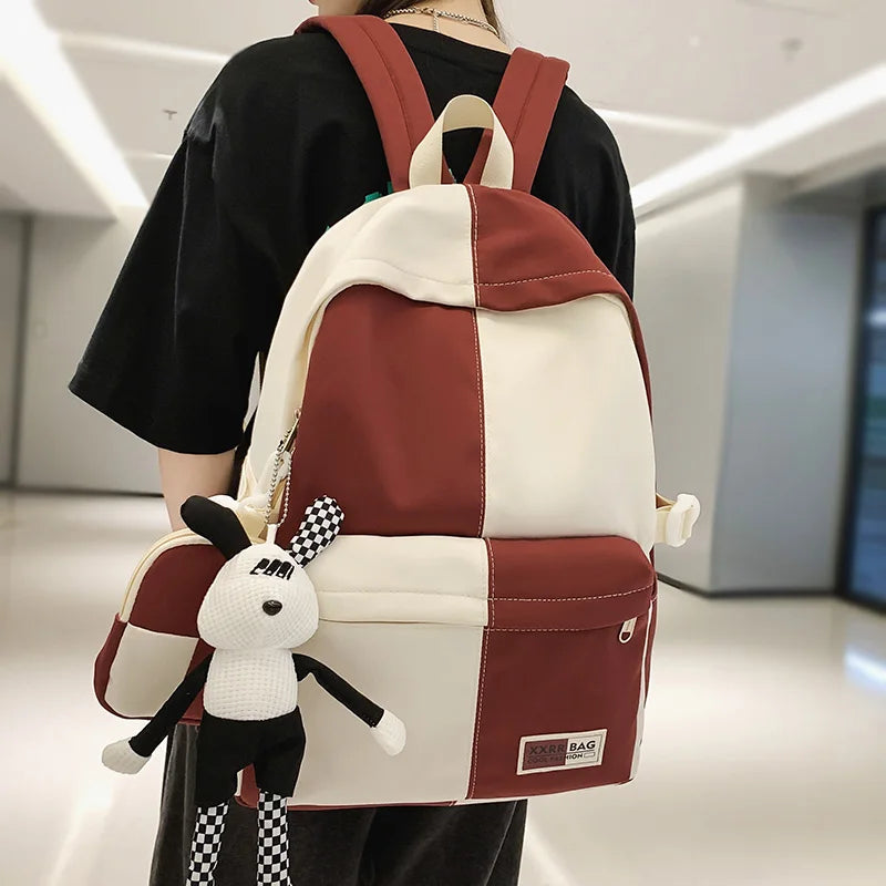 Cool Women Men Nylon Coin Purse Female College Backpack Fashion Cute Lady Male Travel BookBag Girl Kawaii School Backpack Laptop