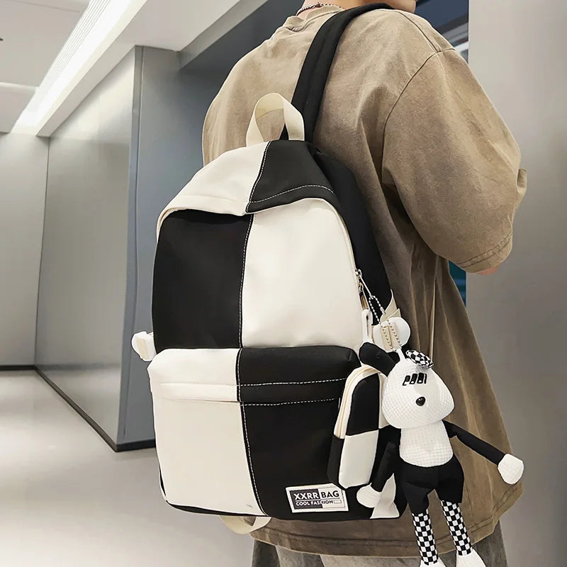 Cool Women Men Nylon Coin Purse Female College Backpack Fashion Cute Lady Male Travel BookBag Girl Kawaii School Backpack Laptop