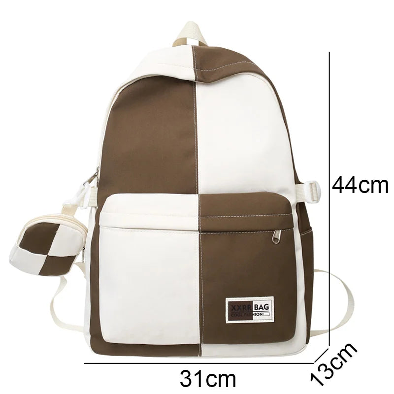 Cool Women Men Nylon Coin Purse Female College Backpack Fashion Cute Lady Male Travel BookBag Girl Kawaii School Backpack Laptop