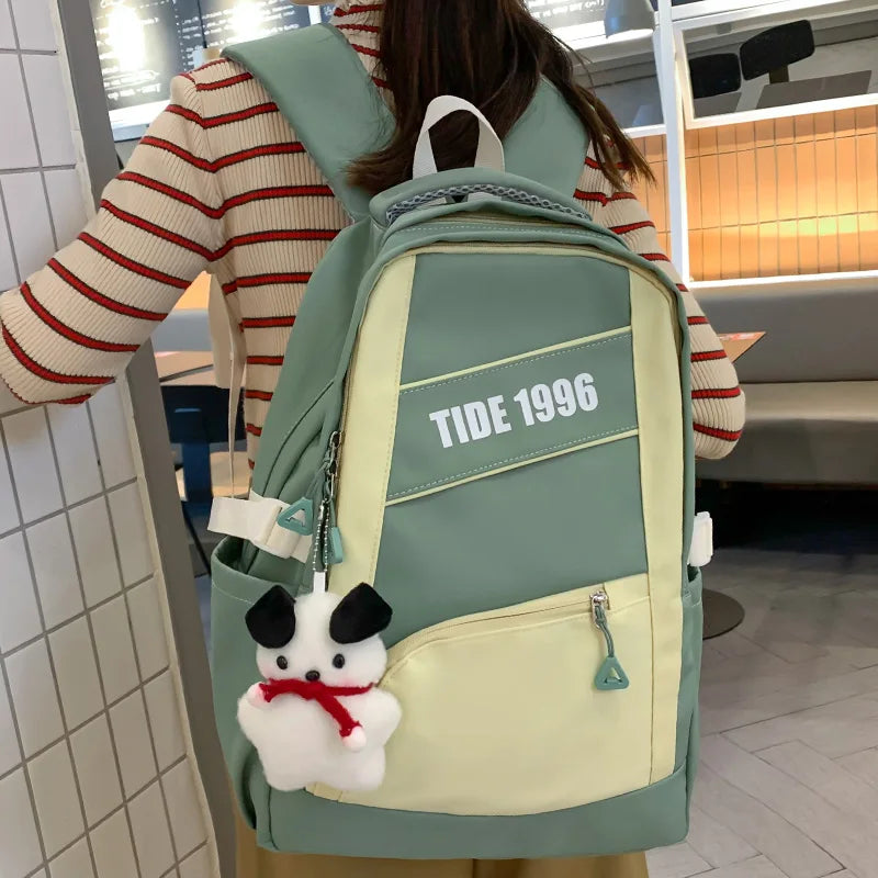 Cool Women Nylon Laptop Student Book Bag Girl Leisure Backpack Ladies Cute Fashion Female Travel Teenage College Backpack Trendy
