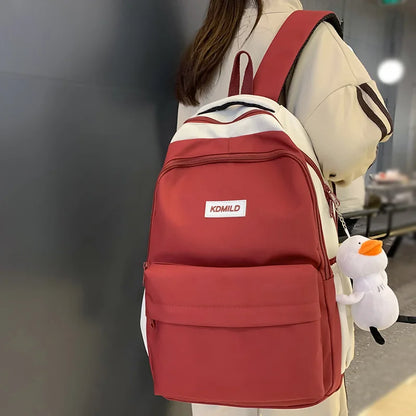 Cool Women Red Waterproof Laptop School Bag Female Cute Backpack Fashion Girl Kawaii College Backpack Trendy Lady Travel BookBag