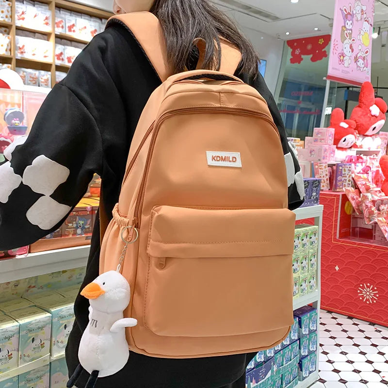 Cool Women Red Waterproof Laptop School Bag Female Cute Backpack Fashion Girl Kawaii College Backpack Trendy Lady Travel BookBag