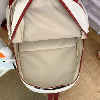 Cool Women Red Waterproof Laptop School Bag Female Cute Backpack Fashion Girl Kawaii College Backpack Trendy Lady Travel BookBag