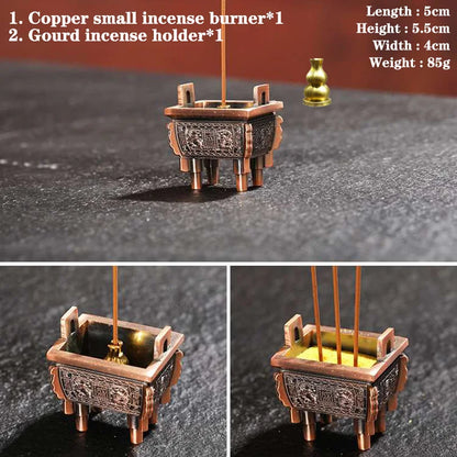 Copper Alloy Antique Bronze Quadripod Ting Tea Pet Tea Ceremony Decoration Incense Burner Household Car High Grade Ornament