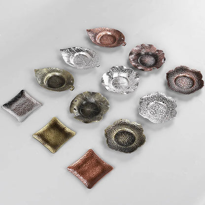 Copper Alloy Coaster Kung Fu Tea Set Tea Ceremony Tea Tray Tea Mat Cup Saucer Tin Cup Saucer Coaster Tea Set Siteel