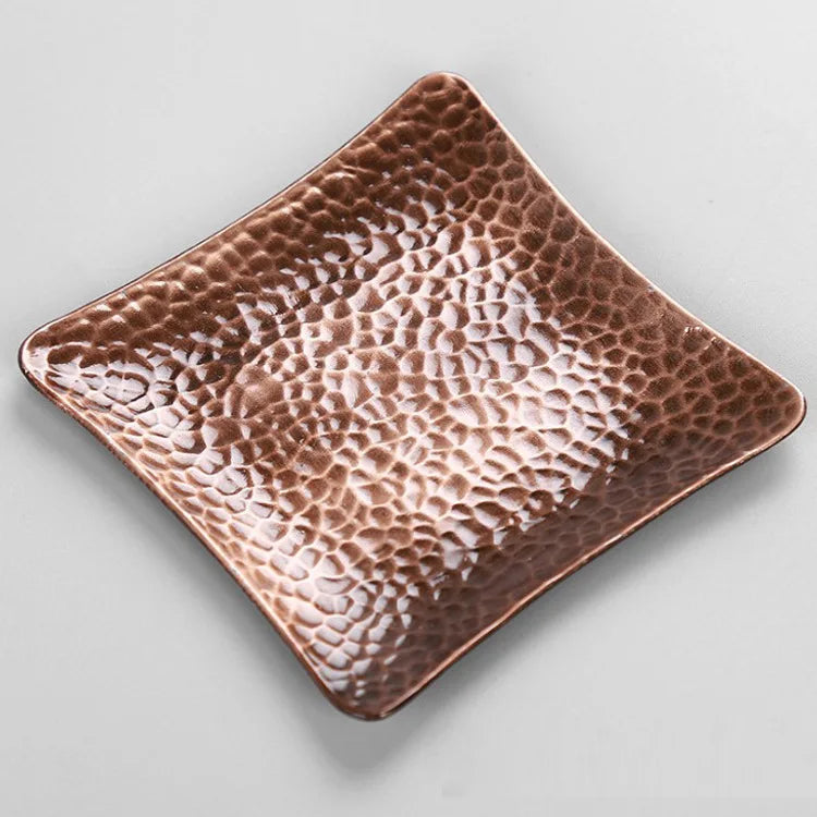 Copper Alloy Coaster Kung Fu Tea Set Tea Ceremony Tea Tray Tea Mat Cup Saucer Tin Cup Saucer Coaster Tea Set Siteel