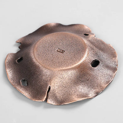 Copper Alloy Coaster Kung Fu Tea Set Tea Ceremony Tea Tray Tea Mat Cup Saucer Tin Cup Saucer Coaster Tea Set Siteel