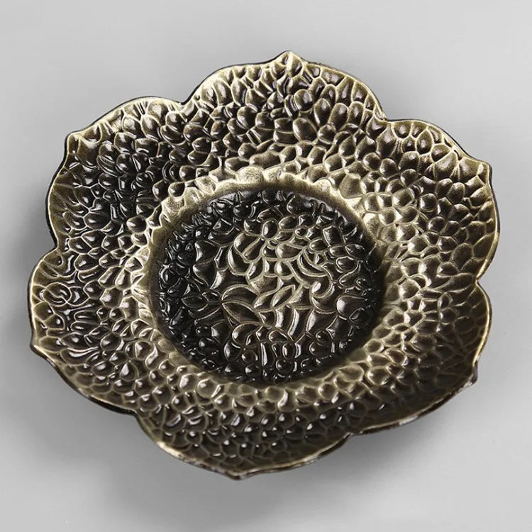 Copper Alloy Coaster Kung Fu Tea Set Tea Ceremony Tea Tray Tea Mat Cup Saucer Tin Cup Saucer Coaster Tea Set Siteel