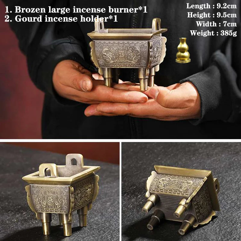 Copper Alloy Tea Pet Antique Bronze Quadripod Ting Tea Ceremony Decoration Incense Burner Household Car High Grade Ornament