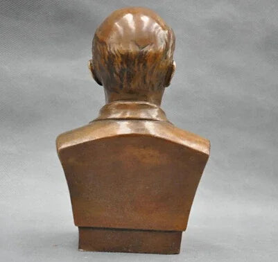 Copper Brass CHINESE crafts Asian 7'' Elaborate Soviet Leader Vladimir Ilyich Ulyanov Lenin Bust Copper Statue