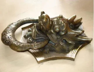 Copper Brass CHINESE crafts decoration NICE Chinese Bronze Dragon Head Door Knocker 10"