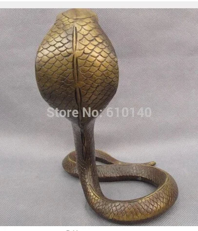 Copper Brass crafts decoration office lucky ornament Chinese Folk Copper Bronze Lucky Wealth Zodiac Snake Cobra Statue