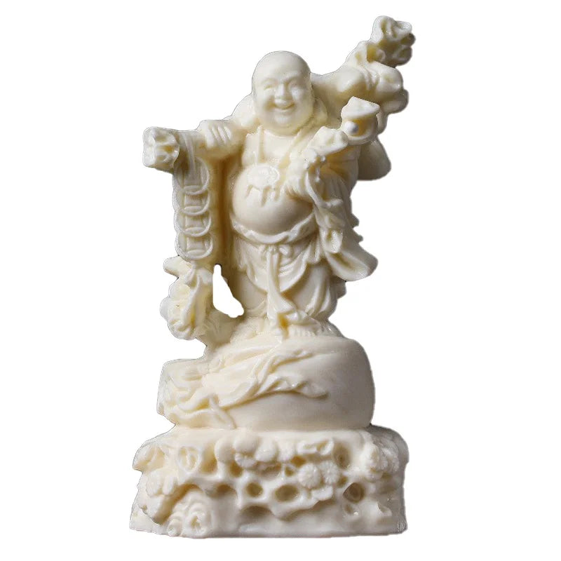 Copper Coin Belly Maitreya Laughing Buddha Figure Small Statue Resin Art Sculpture High-end home room office decoration statue