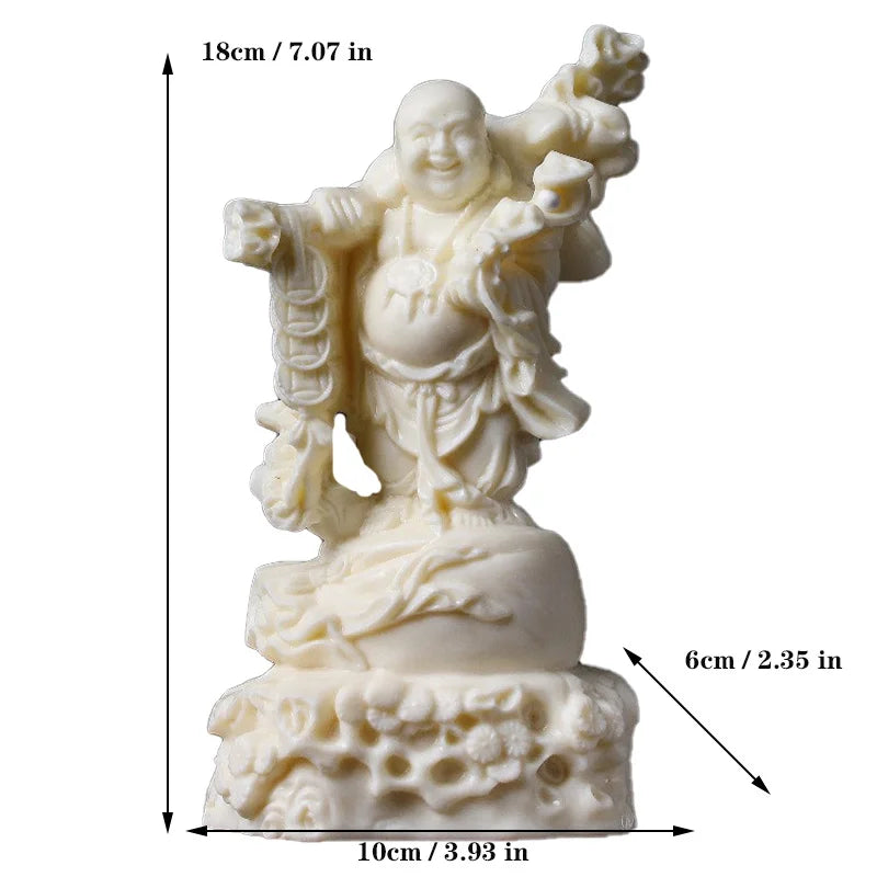 Copper Coin Belly Maitreya Laughing Buddha Figure Small Statue Resin Art Sculpture High-end home room office decoration statue