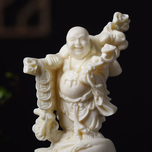 Copper Coin Belly Maitreya Laughing Buddha Figure Small Statue Resin Art Sculpture High-end home room office decoration statue