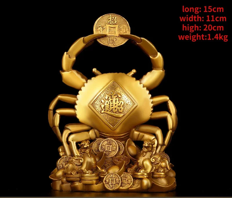 Copper Crab Ornaments Eight Parties Into The Treasure Cross Wealth Money Living Room Shop Decor
