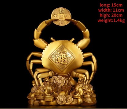 Copper Crab Ornaments Eight Parties Into The Treasure Cross Wealth Money Living Room Shop Decor