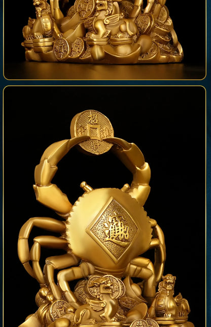 Copper Crab Ornaments Eight Parties Into The Treasure Cross Wealth Money Living Room Shop Decor