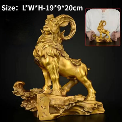 Copper Decoration Pure Copper Leading Sheep Pure Copper Sheep Home Crafts Company Decoration Office Gift