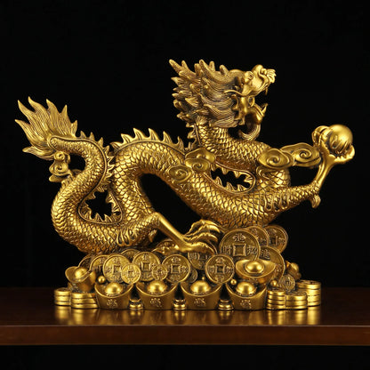 Copper Dragon Five-clawed Dragon Ornaments Attract Wealth Boss Office Living Room Gateway Crafts Zodiac Mascot