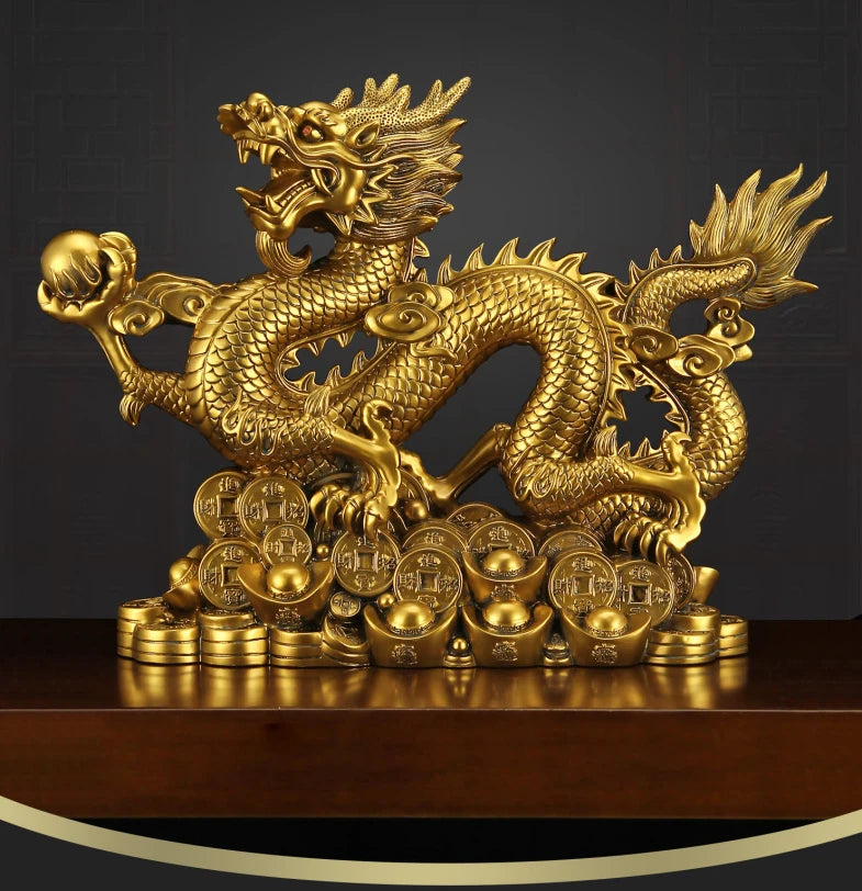 Copper Dragon Five-clawed Dragon Ornaments Attract Wealth Boss Office Living Room Gateway Crafts Zodiac Mascot