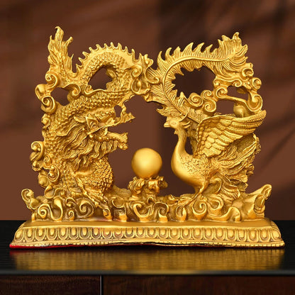 Copper Dragon and Phoenix Chengxiang Home Living Room Bedroom Decoration Creative Wedding Gifts