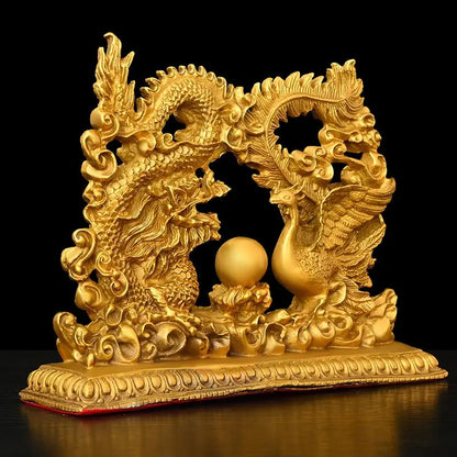 Copper Dragon and Phoenix Chengxiang Home Living Room Bedroom Decoration Creative Wedding Gifts
