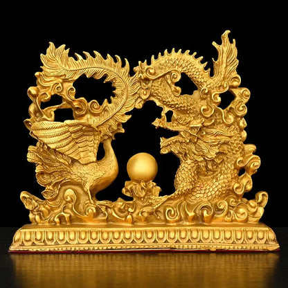 Copper Dragon and Phoenix Chengxiang Home Living Room Bedroom Decoration Creative Wedding Gifts