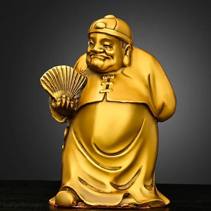 Copper God of Fortune Ornaments Home Living Room Study Office Desktop Decoration Statue