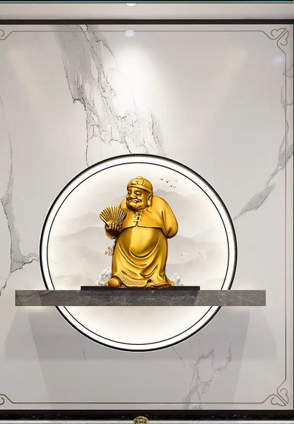 Copper God of Fortune Ornaments Home Living Room Study Office Desktop Decoration Statue